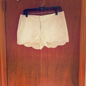 Ivory Scalloped Shorts